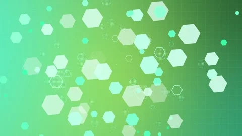Abstract background with floating hexagon shapes and subtle grid pattern mo.. Stock Footage 336752030