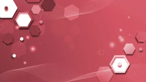 Abstract background with floating hexagon shapes and flowing lines modern t.. Vídeo Stock 336753083