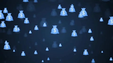 Abstract background with floating money bag icons suggesting finance saving.. Stock-Footage 337265242
