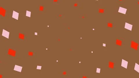 Abstract background with floating red and pink square shapes 库存插图