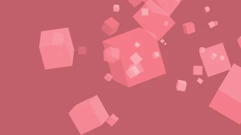 Abstract background with floating translucent cubes and geometric shapes an.. Stock Footage 339281804