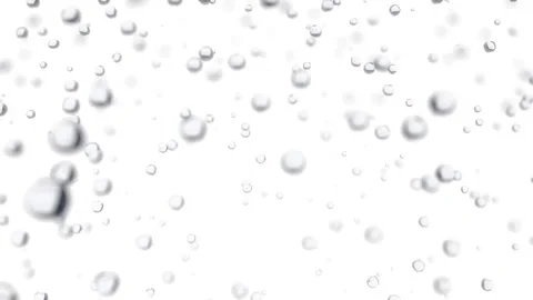 Abstract background with floating water bubbles isolated on white background Stock Footage 346074837