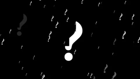 Abstract Background with Floating White Question Marks on Black Canvas for .. Vídeos de archivo 332700509