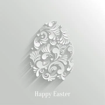 Abstract Background with Floral Easter Egg Illustrazione stock