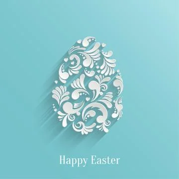 Abstract Background with Floral Easter Egg Illustrazione stock