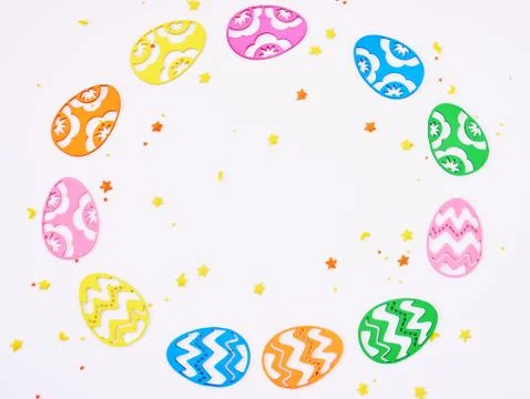 Abstract Background with Floral Easter Egg, Trendy Design Template Foto stock