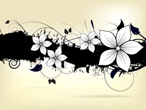 Abstract background with floral elements and swirls 스톡 일러스트