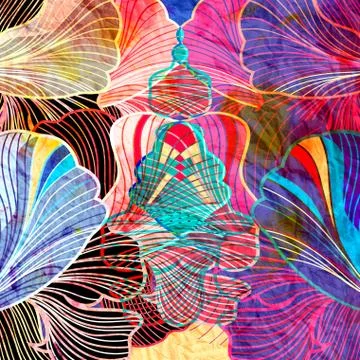 Abstract background with floral elements Stock Illustration