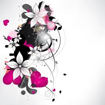 Abstract background with floral elements 스톡 일러스트