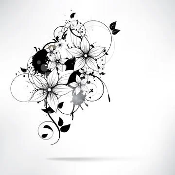 Abstract background with floral elements Stock Illustration