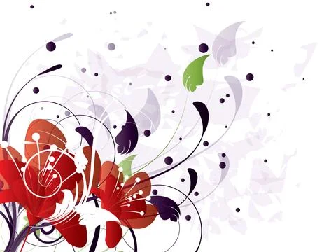 Abstract background with floral elements Stock Illustration