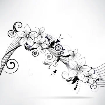 Abstract background with floral elements Stockillustratie