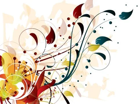 Abstract background with floral elements Stock Illustration