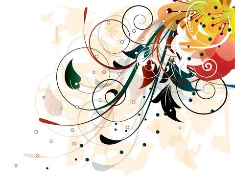 Abstract background with floral elements 스톡 일러스트
