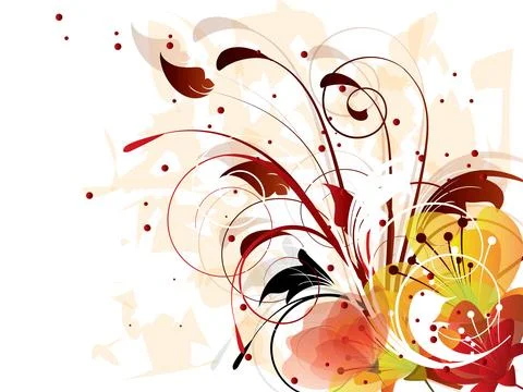 Abstract background with floral elements Stock Illustration