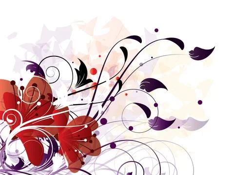 Abstract background with floral elements Stock Illustration