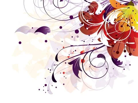 Abstract background with floral elements Stock Illustration