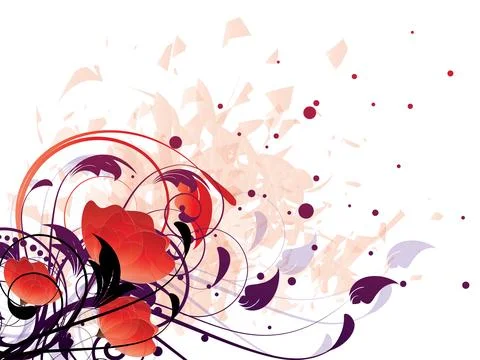 Abstract background with floral elements 스톡 일러스트