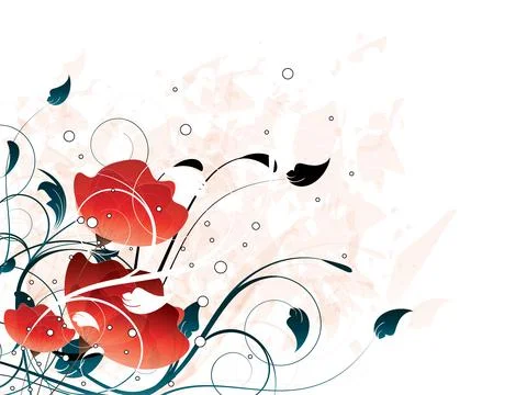 Abstract background with floral elements Illustrazione stock