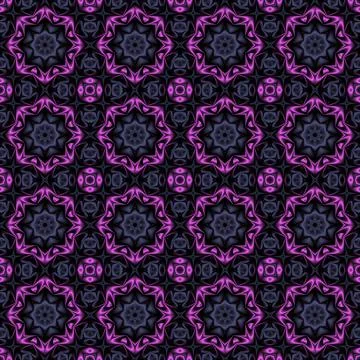 Abstract background with floral patterns in  blue tones on a dark basis. Stock Illustration