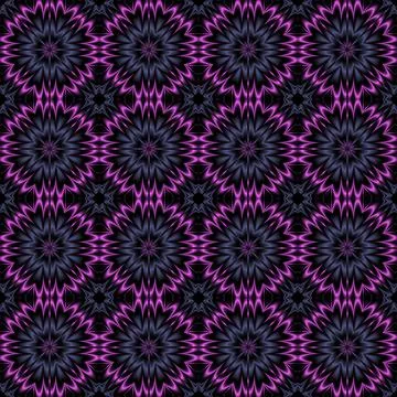 Abstract background with floral patterns in  blue tones on a dark basis. Stock Illustration