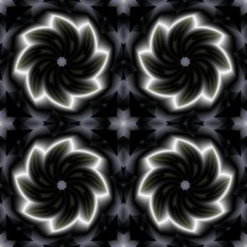 Abstract background with floral patterns in purple tones on a dark basis. Stock Illustration