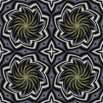 Abstract background with floral patterns in purple tones on a dark basis. Stock Illustration