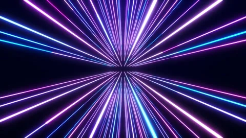 Abstract background with a flow of bright neon lines or light stripes. Stock Footage 265258302