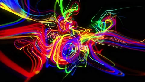 Abstract background flow of glow lines. Running lights particles form in 3d Видео 139986209