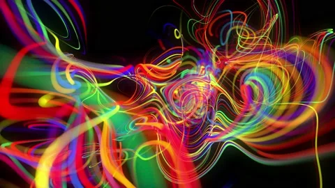 Abstract background flow of glow lines or light streaks. Running lights Stock Footage