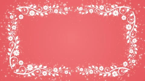 Abstract background with flower frame and glowing particles Stock Footage 89739039