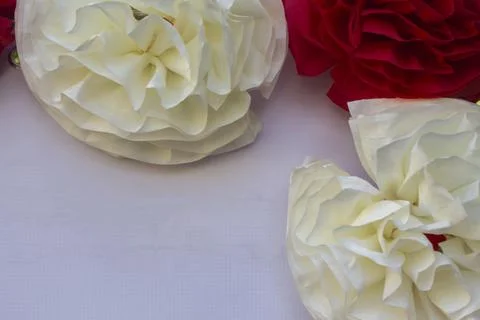 Abstract background of the flowers of colored paper Stock Photos