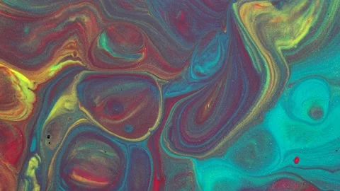 Abstract background from flowing colored liquid paints Video stock 219018285