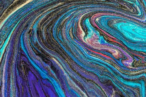 Abstract background from flowing colored liquid paints Stock Illustration