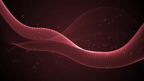 Abstract background with flowing dotted wave lines animation, soft glowing .. Stock Footage 346759897