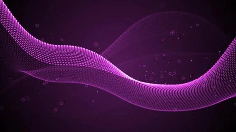 Abstract background with flowing dotted wave lines animation, soft glowing .. Stock Footage 346760020