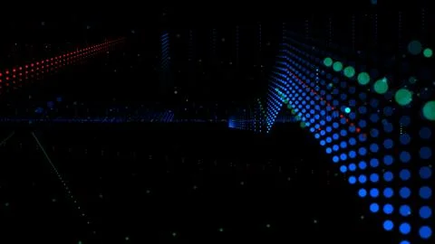 Abstract background with flowing dotted wave lines 스톡 일러스트