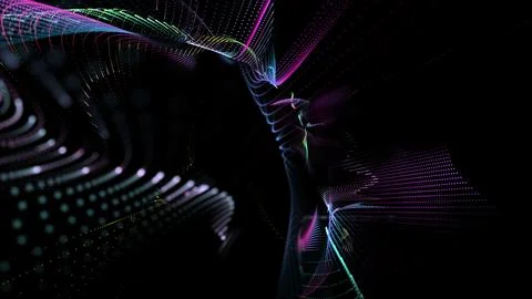 Abstract background with flowing dotted wave lines Stock Illustration
