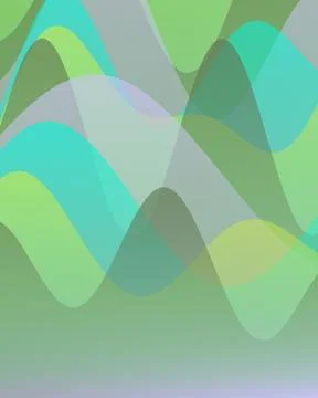 Abstract background with flowing green liquid waves and translucent overlap.. 스톡 일러스트