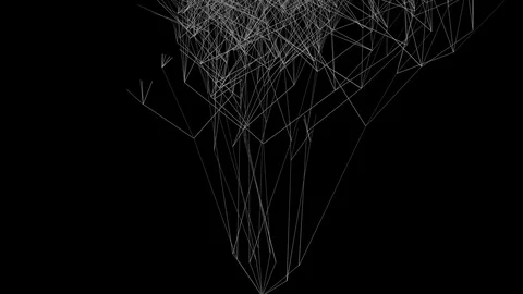 Abstract background of flowing lines drawing modern art tree structure (4K) Video stock 116343988