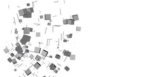Abstract background from flowing stream of cubes and particles Stock Footage 90801537