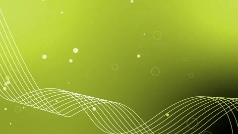 Abstract background with flowing wave lines and scattered hexagonal dots an.. Stock Footage 335488061