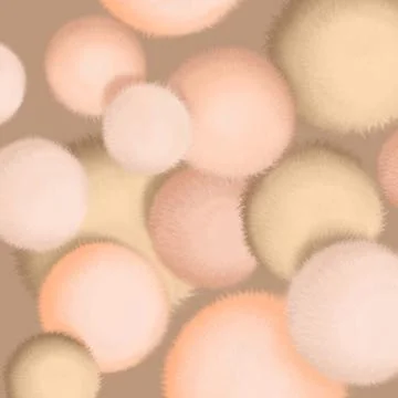 Abstract background of fluffy cute pom-poms in soft pastel colors. Stock Illustration