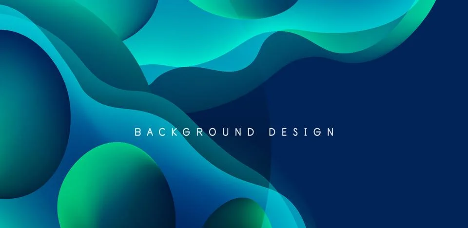 Abstract background fluid bubbles and wave elements. Template for covers Illustrazione stock