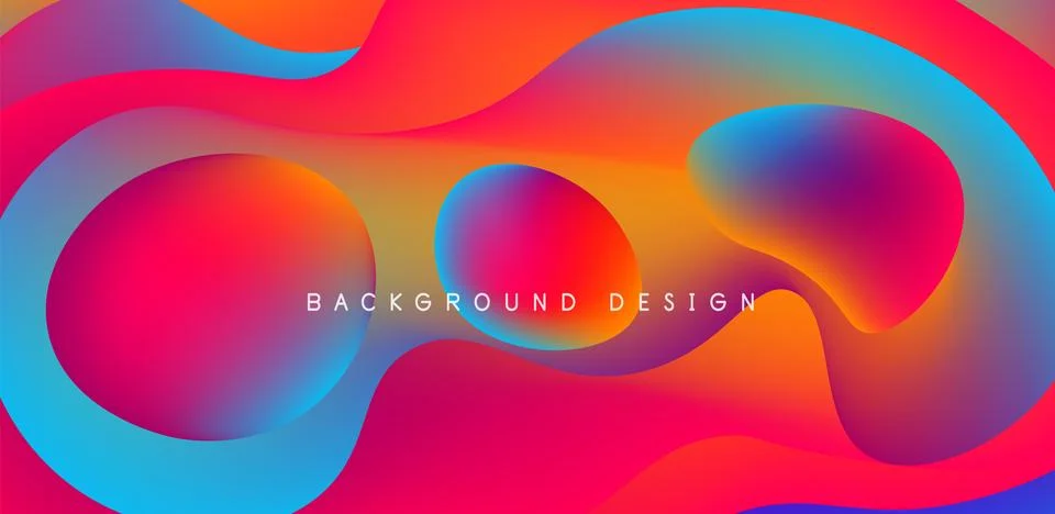Abstract background fluid bubbles and wave elements. Template for covers Illustrazione stock