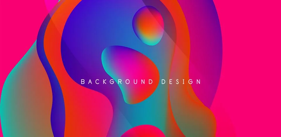 Abstract background fluid bubbles and wave elements. Template for covers イラスト素材