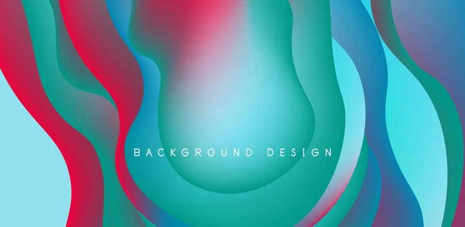 Abstract background fluid bubbles and wave elements. Template for covers Illustrazione stock