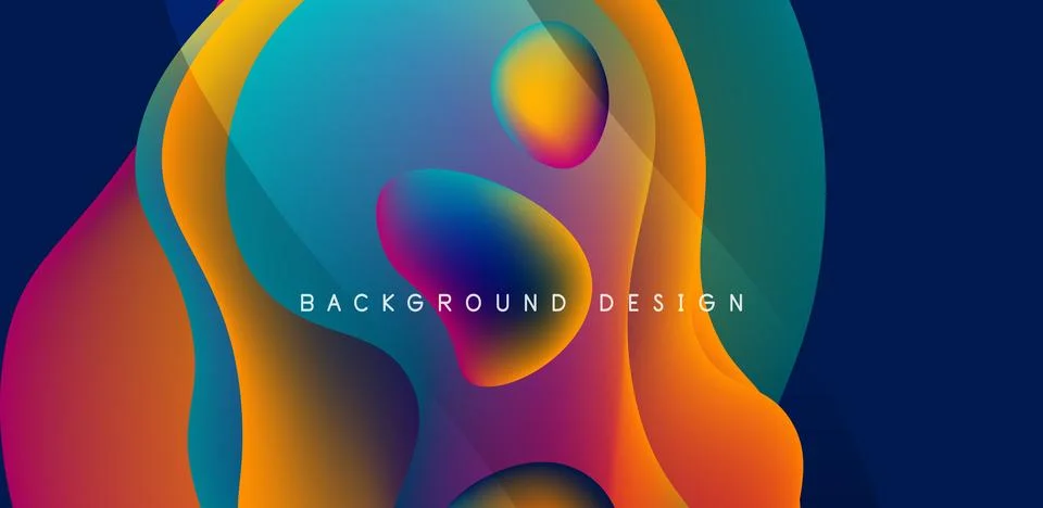 Abstract background fluid bubbles and wave elements. Template for covers Illustrazione stock