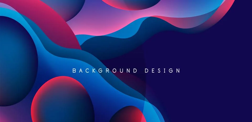 Abstract background fluid bubbles and wave elements. Template for covers Illustrazione stock