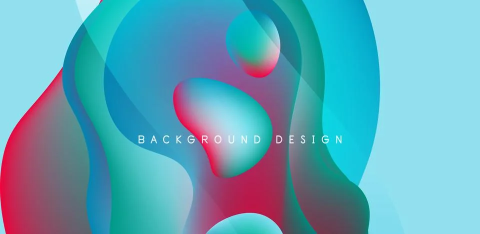 Abstract background fluid bubbles and wave elements. Template for covers Stock Illustration